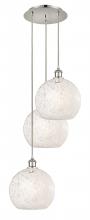 Innovations Lighting 113B-3P-PN-G1216-10WM - White Mouchette - 3 Light - 17 inch - Polished Nickel - Cord Hung - Multi Pendant