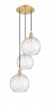 Innovations Lighting 113B-3P-SG-G1215-10 - Athens Water Glass - 3 Light - 17 inch - Satin Gold - Cord hung - Multi Pendant