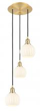 Innovations Lighting 113B-3P-SG-G1217-6WV - White Venetian - 3 Light - 13 inch - Satin Gold - Cord Hung - Multi Pendant