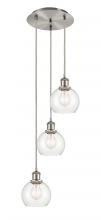 Innovations Lighting 113B-3P-SN-G122-6 - Athens - 3 Light - 12 inch - Brushed Satin Nickel - Cord Hung - Multi Pendant