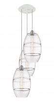 Innovations Lighting 113B-3P-WPC-G557-10CL - Vaz - 3 Light - 17 inch - White Polished Chrome - Cord Hung - Multi Pendant