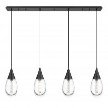 Innovations Lighting 124-450-1P-BK-G450-6CL - Malone - 4 Light - 50 inch - Matte Black - Linear Pendant