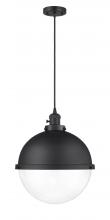 Innovations Lighting 201CSW-BK-HFS-122-BK - Hampden - 1 Light - 13 inch - Matte Black - Cord hung - Pendant