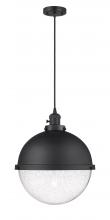 Innovations Lighting 201CSW-BK-HFS-124-BK - Hampden - 1 Light - 13 inch - Matte Black - Cord hung - Pendant