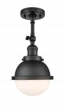 Innovations Lighting 201F-BK-HFS-61-BK - Hampden - 1 Light - 7 inch - Matte Black - Semi-Flush Mount