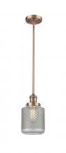 Innovations Lighting 201S-AC-G262 - Stanton - 1 Light - 6 inch - Antique Copper - Stem Hung - Mini Pendant