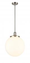 Innovations Lighting 201S-SN-G201-14-LED - Beacon - 1 Light - 14 inch - Brushed Satin Nickel - Stem Hung - Pendant