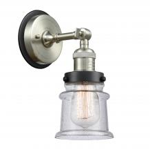 Innovations Lighting 203SN-BPBK-HRBK-G184S - Canton - 1 Light - 5 inch - Brushed Satin Nickel - Sconce