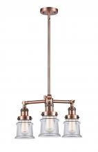 Innovations Lighting 207-AC-G182S - Canton - 3 Light - 18 inch - Antique Copper - Stem Hung - Chandelier