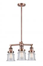 Innovations Lighting 207-AC-G184S - Canton - 3 Light - 18 inch - Antique Copper - Stem Hung - Chandelier