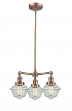 Innovations Lighting 207-AC-G534 - Oxford - 3 Light - 20 inch - Antique Copper - Stem Hung - Chandelier