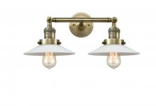 Innovations Lighting 208-AB-G1-LED - Halophane - 2 Light - 18 inch - Antique Brass - Bath Vanity Light