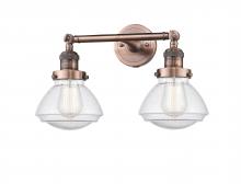 Innovations Lighting 208-AC-G324 - Olean - 2 Light - 17 inch - Antique Copper - Bath Vanity Light