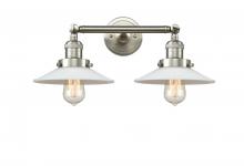 Innovations Lighting 208-SN-G1-LED - Halophane - 2 Light - 18 inch - Brushed Satin Nickel - Bath Vanity Light