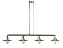 Innovations Lighting 214-PN-M1 - Railroad - 4 Light - 53 inch - Polished Nickel - Stem Hung - Island Light