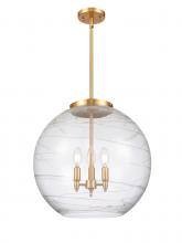 Innovations Lighting 221-3S-SG-G1213-18-LED - Athens Deco Swirl - 3 Light - 18 inch - Satin Gold - Cord hung - Pendant