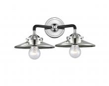 Innovations Lighting 284-2W-BPN-M1-PN - Railroad - 2 Light - 16 inch - Black Polished Nickel - Bath Vanity Light