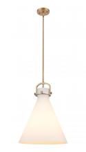 Innovations Lighting 410-1SL-BB-G411-16WH - Newton Cone - 1 Light - 16 inch - Brushed Brass - Pendant