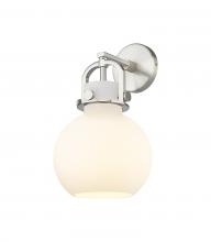 Innovations Lighting 410-1W-SN-G410-8WH - Newton Sphere - 1 Light - 8 inch - Brushed Satin Nickel - Sconce