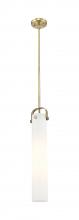 Innovations Lighting 413-1SS-BB-G413-1S-4WH - Pilaster - 1 Light - 4 inch Glass - Brushed Brass - Pendant