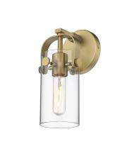 Innovations Lighting 423-1W-BB-4CL - Pilaster - 1 Light - 7 inch long Glass - Brushed Brass - Sconce