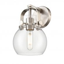 Innovations Lighting 423-1W-SN-G410-6CL - Pilaster II Sphere - 1 Light - 7 inch - Satin Nickel - Sconce