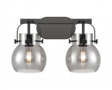 Innovations Lighting 423-2W-BK-G410-6SM - Pilaster II Sphere - 2 Light - 17 inch - Matte Black - Bath Vanity Light