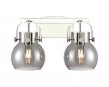 Innovations Lighting 423-2W-PN-G410-6SM - Pilaster II Sphere - 2 Light - 17 inch - Polished Nickel - Bath Vanity Light