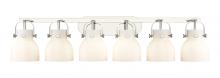 Innovations Lighting 423-6W-PN-G412-6WH - Pilaster II Bell - 6 Light - 46 inch - Polished Nickel - Bath Vanity Light