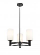 Innovations Lighting 434-3CR-BK-G434-7WH - Crown Point - 3 Light - 18 inch - Matte Black - Pendant