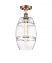 Innovations Lighting 516-1C-AC-G557-8CL - Vaz - 1 Light - 8 inch - Antique Copper - Semi-Flush Mount