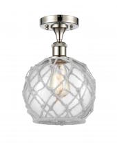 Innovations Lighting 516-1C-PN-G122-8RW - Farmhouse Rope - 1 Light - 8 inch - Polished Nickel - Semi-Flush Mount