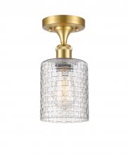 Innovations Lighting 516-1C-SG-G112C-5CL - Cobbleskill - 1 Light - 5 inch - Satin Gold - Semi-Flush Mount