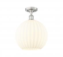 Innovations Lighting 516-1C-SN-G1217-12WV - White Venetian - 1 Light - 12 inch - Brushed Satin Nickel - Semi-Flush Mount