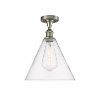 Innovations Lighting 516-1C-SN-GBC-122 - Berkshire - 1 Light - 12 inch - Brushed Satin Nickel - Semi-Flush Mount