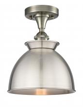 Innovations Lighting 516-1C-SN-M14-SN - Adirondack - 1 Light - 8 inch - Brushed Satin Nickel - Semi-Flush Mount