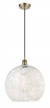 Innovations Lighting 516-1P-AB-G1216-14WM - White Mouchette - 1 Light - 14 inch - Antique Brass - Cord Hung - Pendant