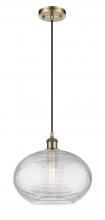 Innovations Lighting 516-1P-AB-G555-12CL - Ithaca - 1 Light - 12 inch - Antique Brass - Cord hung - Mini Pendant