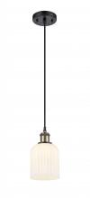 Innovations Lighting 516-1P-BAB-G559-5GWH - Bridal Veil - 1 Light - 5 inch - Black Antique Brass - Cord hung - Mini Pendant