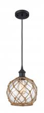 Innovations Lighting 516-1P-BK-G122-8RB - Farmhouse Rope - 1 Light - 8 inch - Matte Black - Cord hung - Mini Pendant