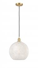 Innovations Lighting 516-1P-SG-G1216-12WM - White Mouchette - 1 Light - 12 inch - Satin Gold - Cord Hung - Mini Pendant