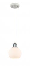 Innovations Lighting 516-1P-WPC-G121-6 - Athens - 1 Light - 6 inch - White Polished Chrome - Cord hung - Mini Pendant