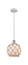 Innovations Lighting 516-1P-WPC-G121-8RB - Farmhouse Rope - 1 Light - 8 inch - White Polished Chrome - Cord hung - Mini Pendant