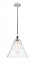 Innovations Lighting 516-1P-WPC-GBC-124 - Berkshire - 1 Light - 12 inch - White Polished Chrome - Cord hung - Mini Pendant