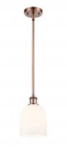 Innovations Lighting 516-1S-AC-G558-6GWH - Bella - 1 Light - 6 inch - Antique Copper - Mini Pendant