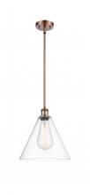 Innovations Lighting 516-1S-AC-GBC-122 - Berkshire - 1 Light - 12 inch - Antique Copper - Mini Pendant