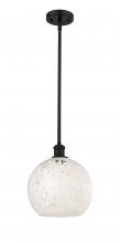 Innovations Lighting 516-1S-BK-G1216-10WM - White Mouchette - 1 Light - 10 inch - Matte Black - Mini Pendant