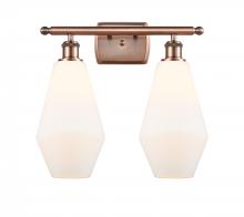 Innovations Lighting 516-2W-AC-G651-7 - Cindyrella - 2 Light - 17 inch - Antique Copper - Bath Vanity Light