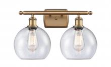 Innovations Lighting 516-2W-BB-G124-8 - Athens - 2 Light - 18 inch - Brushed Brass - Bath Vanity Light