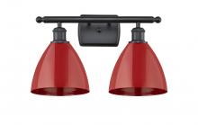 Innovations Lighting 516-2W-BK-MBD-75-RD - Plymouth - 2 Light - 18 inch - Matte Black - Bath Vanity Light